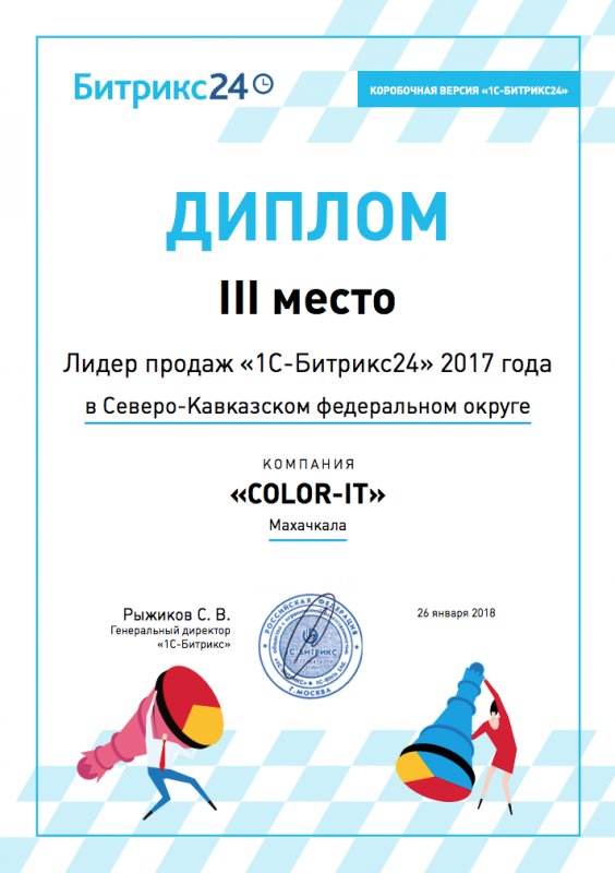 Лидер продаж коробочной версии «Битрикс24» в Северо-Кавказском федеральном округе в 2017 году