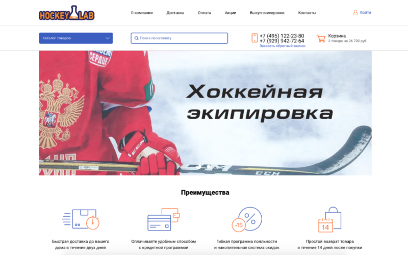 Разработка интернет-магазина «Хоккей-лаб»