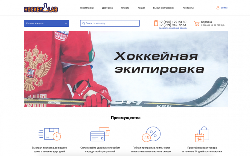 Разработка интернет-магазина «Хоккей-лаб»